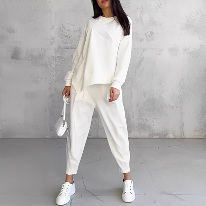 Mélisande - Rundhalsausschnittpullover und Hose für Damen im Set