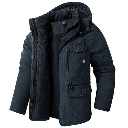 Edmund - Manteau chaud en laine pour hommes avec capuche