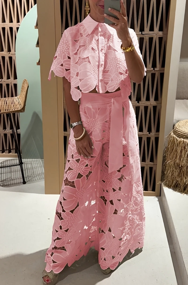 Erica - Tenue chic avec haut fluide et pantalon pour femmes