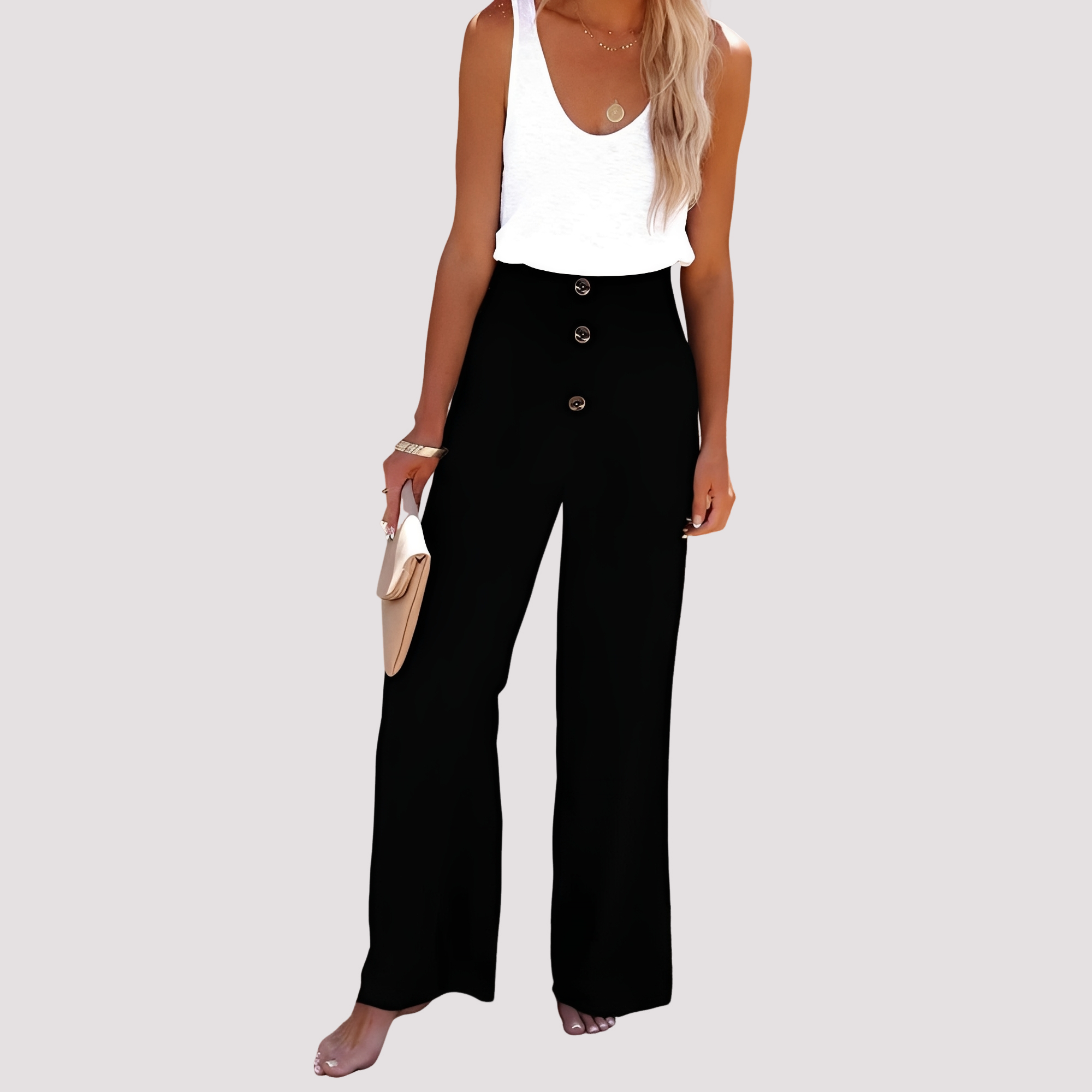 Christa - Pantalon ample taille haute