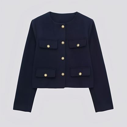 Emelia - Short and elegant women's jacket with buttons