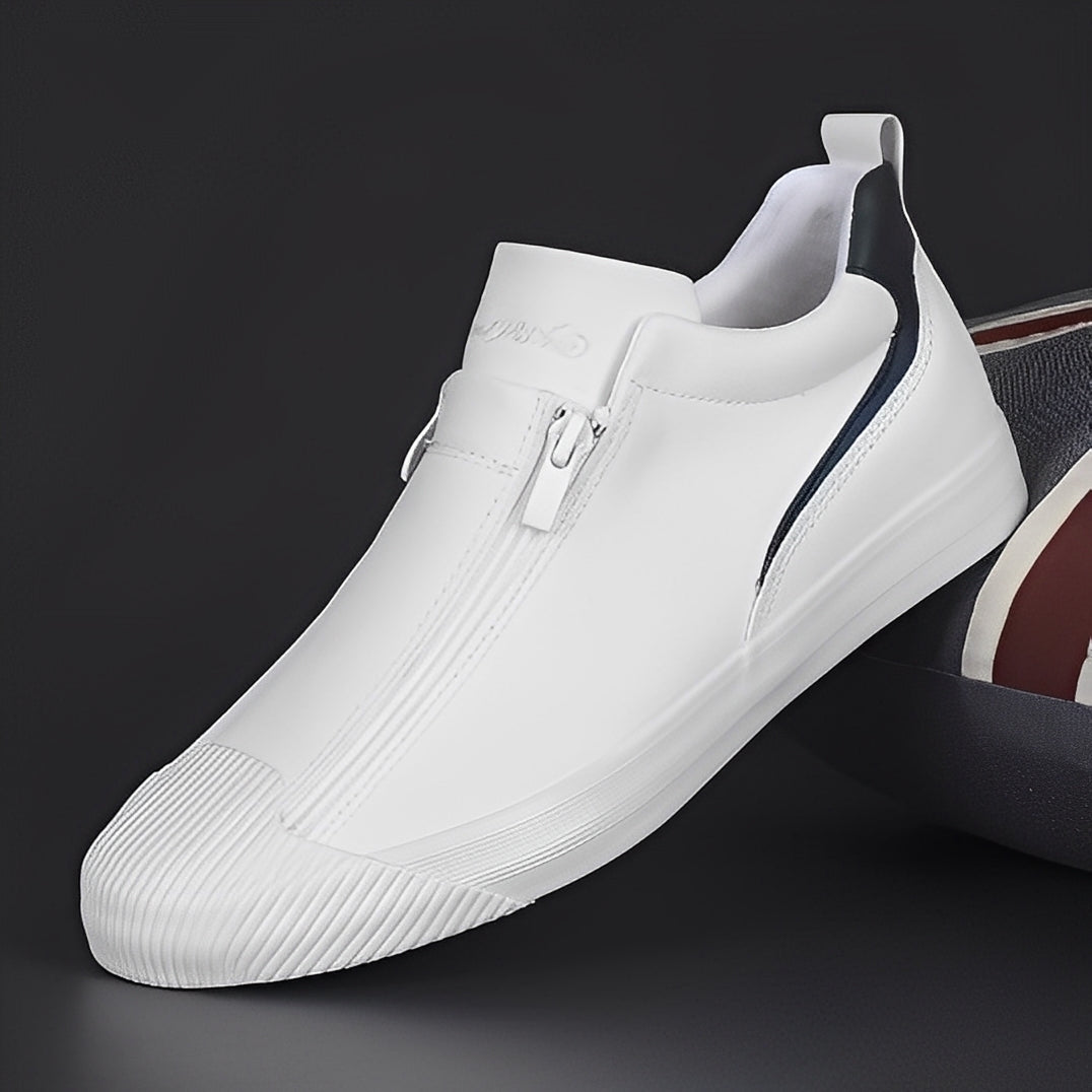 Jerred - Chaussures en cuir contemporaines pour hommes avec fermeture éclair
