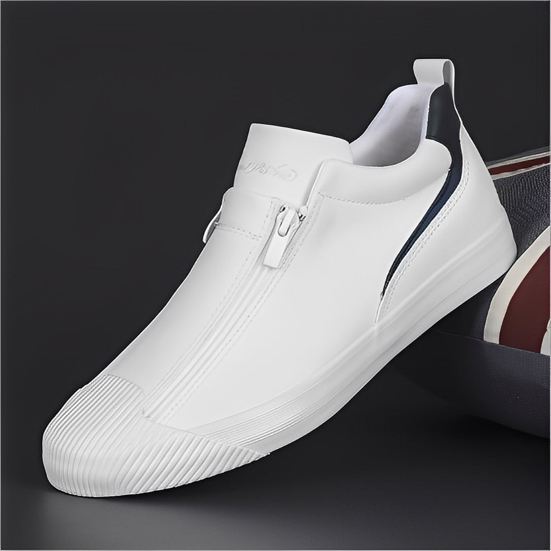 Marcus - Chaussures en cuir à double fermeture éclair pour hommes