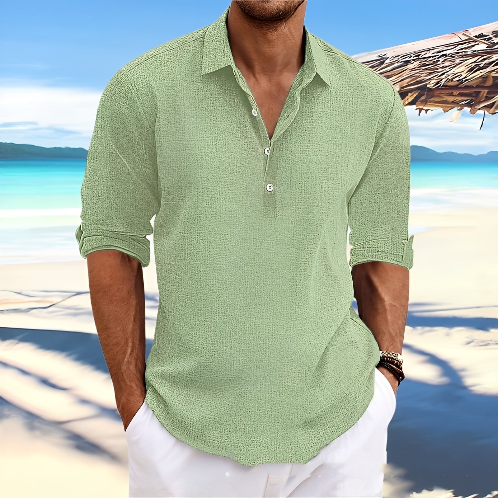 Ricky – Chemise homme à manches longues – pour des journées chaudes et douillettes
