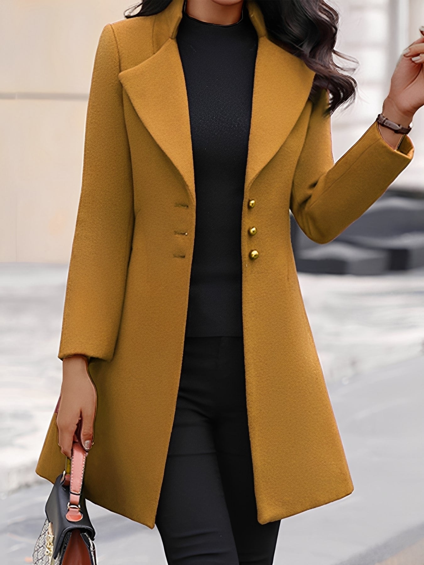 Bryana - Manteau ajusté en laine chic pour femmes