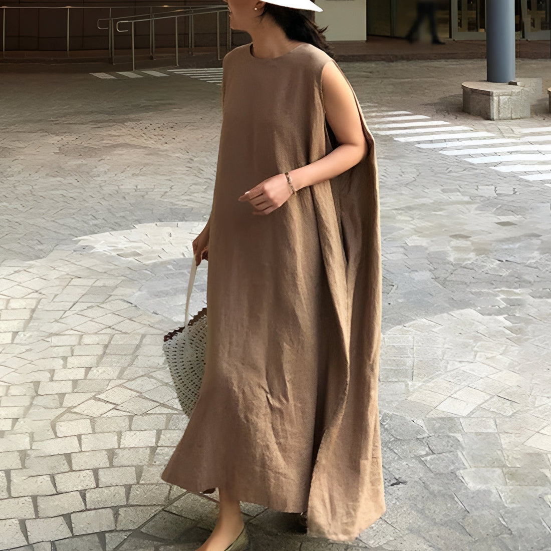 Carly - Robe plissée décontractée sans manches pour femmes