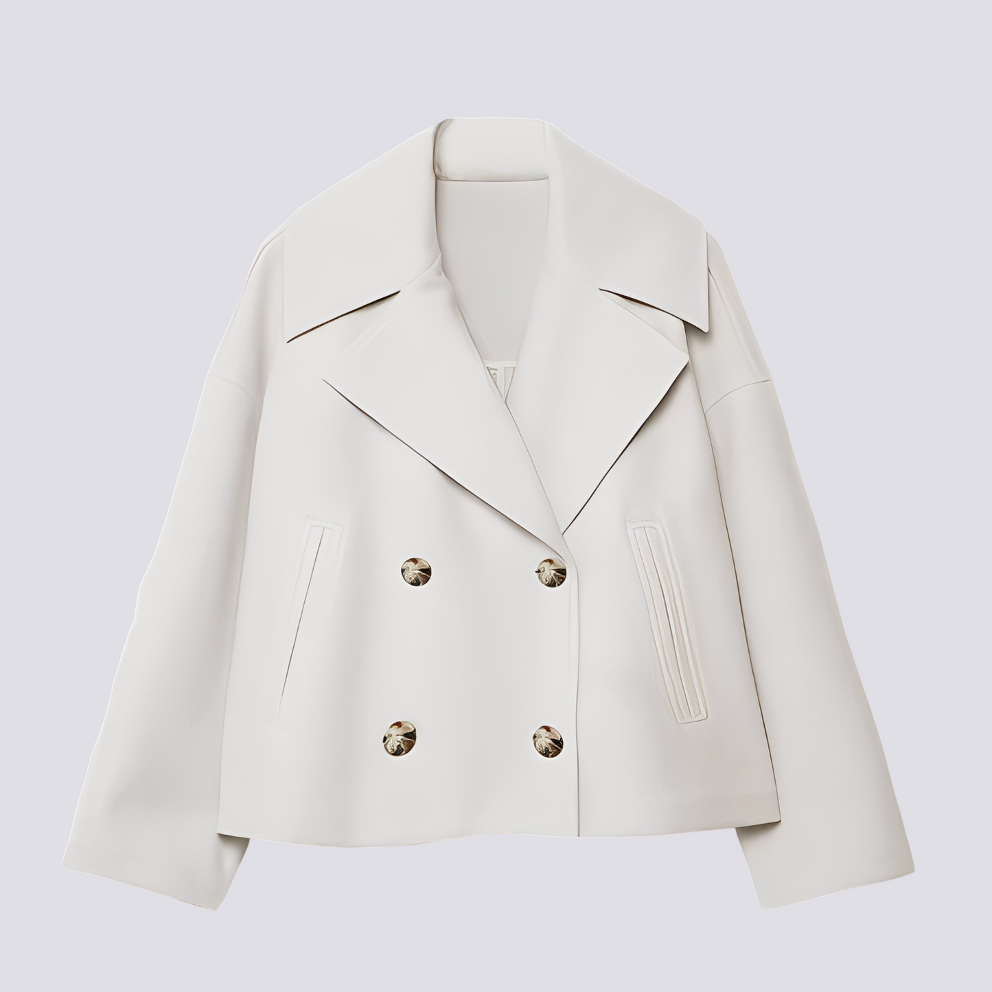 Bethney - Veste courte raffinée en laine avec col à revers pour femmes