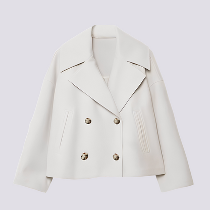 Bethney - Veste courte raffinée en laine avec col à revers pour femmes