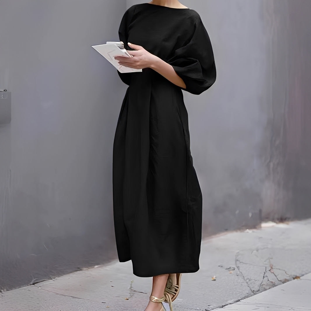 Mariam - Robe Midi Décontractée avec Plis