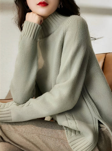 Vanessa - Pull élégant en laine avec col montant pour femmes