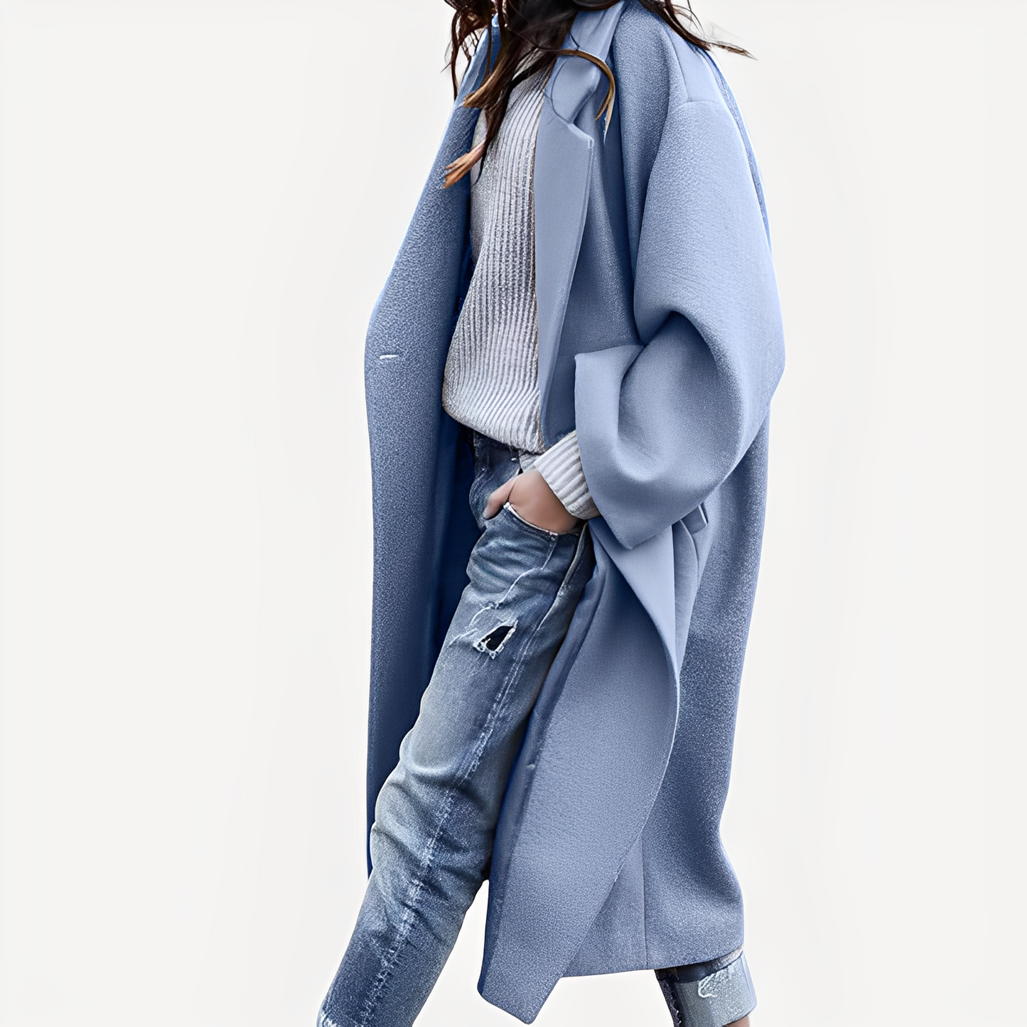 Camellia - Long manteau en laine pour femme