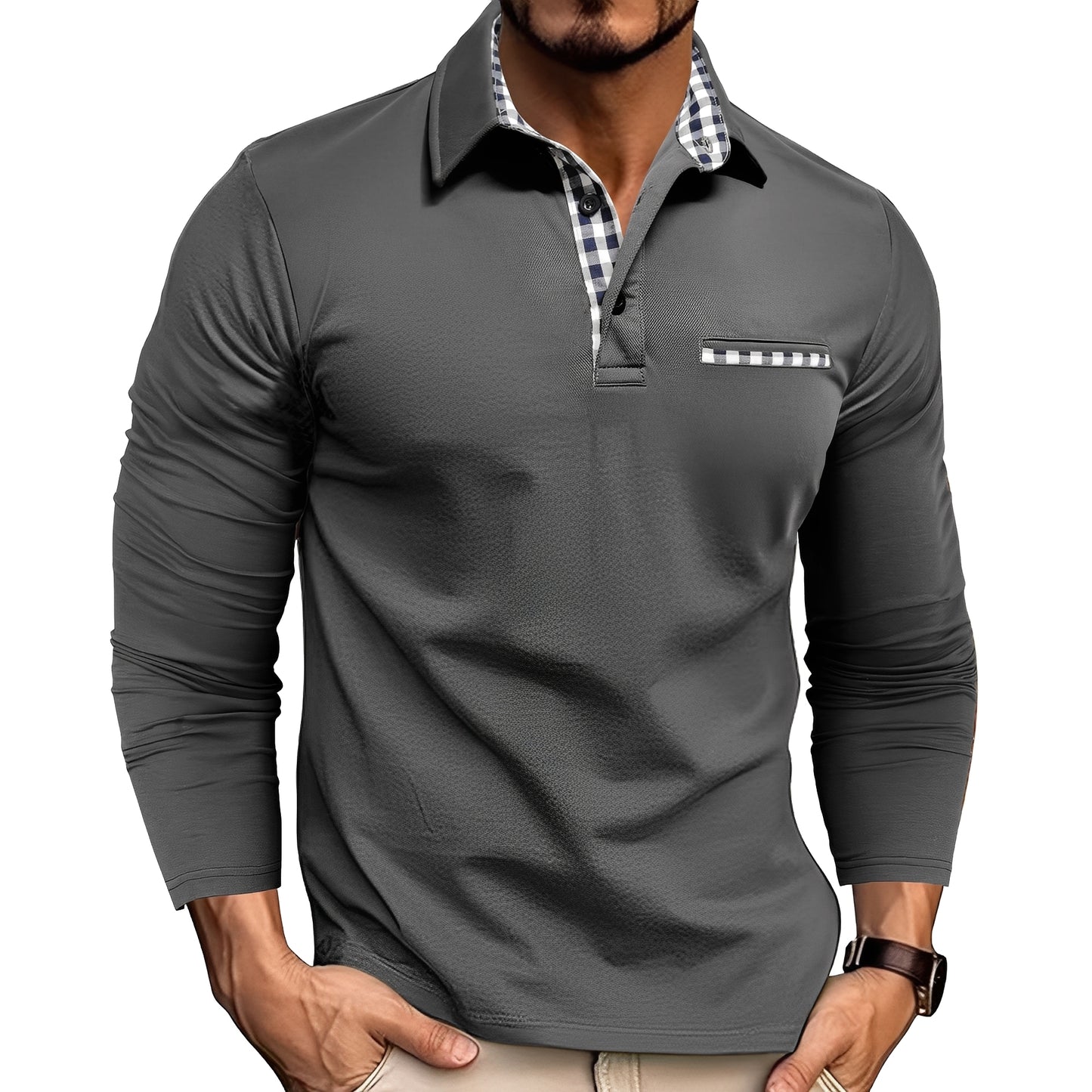 Charel - Stylish long-sleeved polo shirt for men