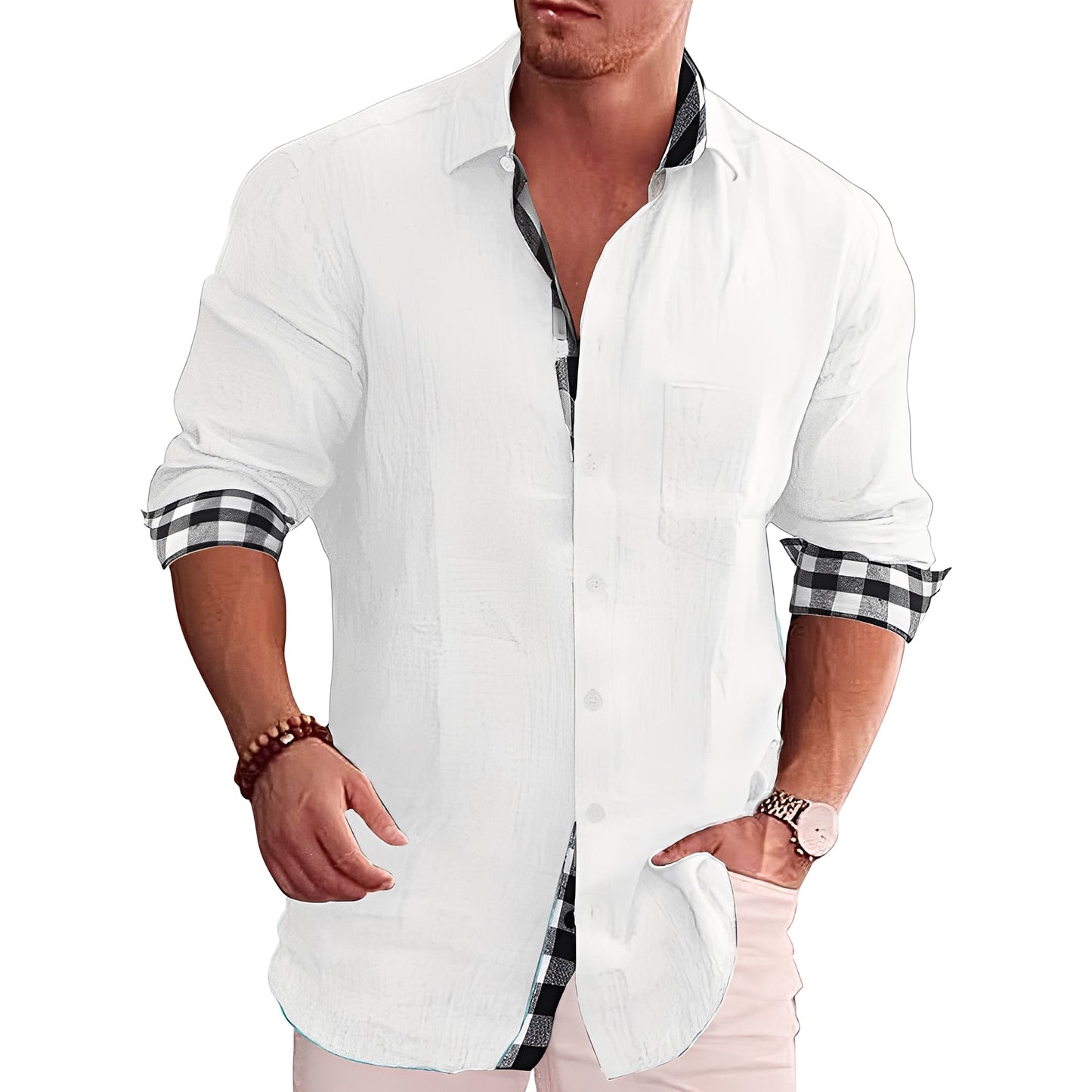 Ronald - Chemise décontractée à motifs pour hommes