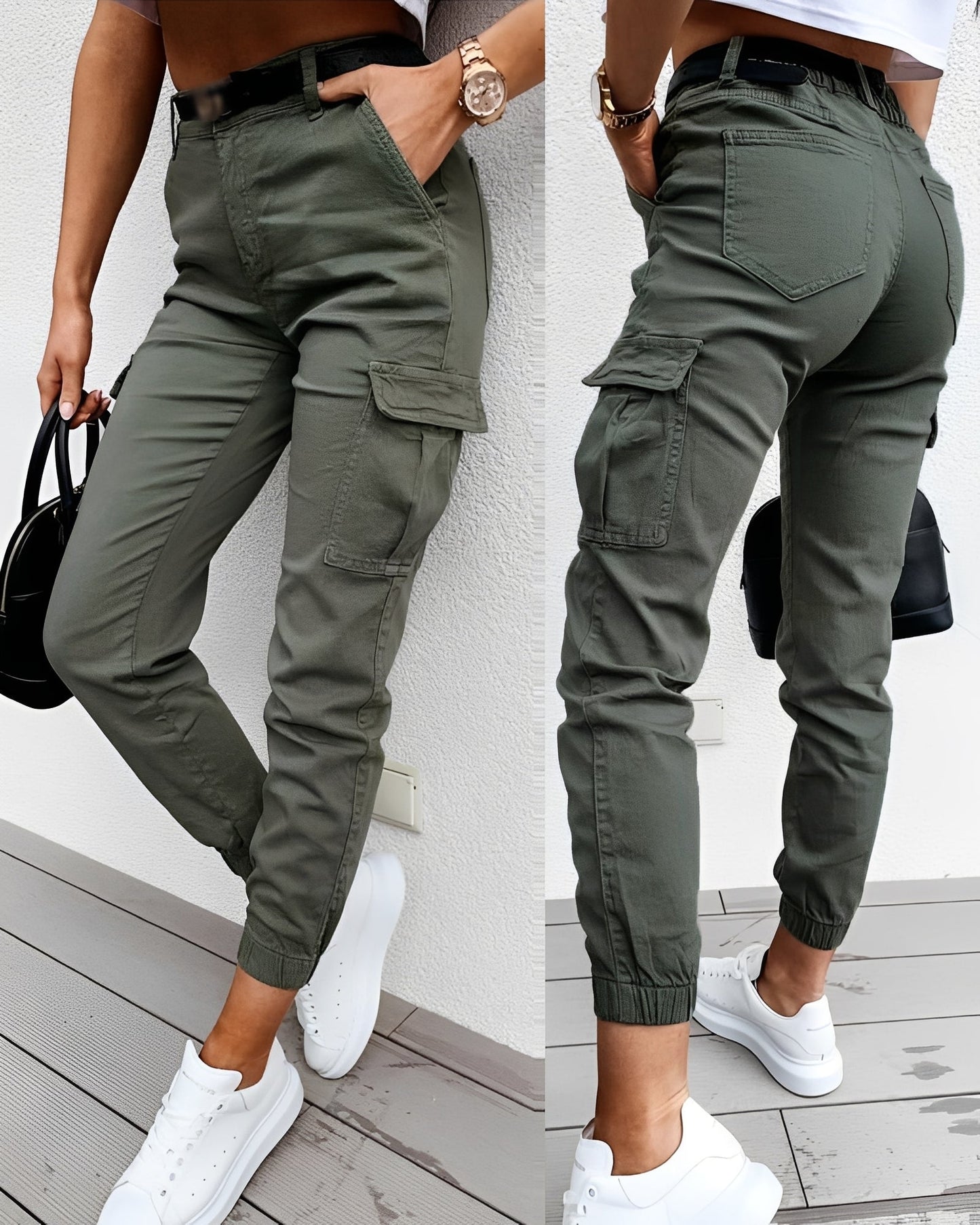 Carrie - Pantalon cargo élégant à taille haute pour femmes