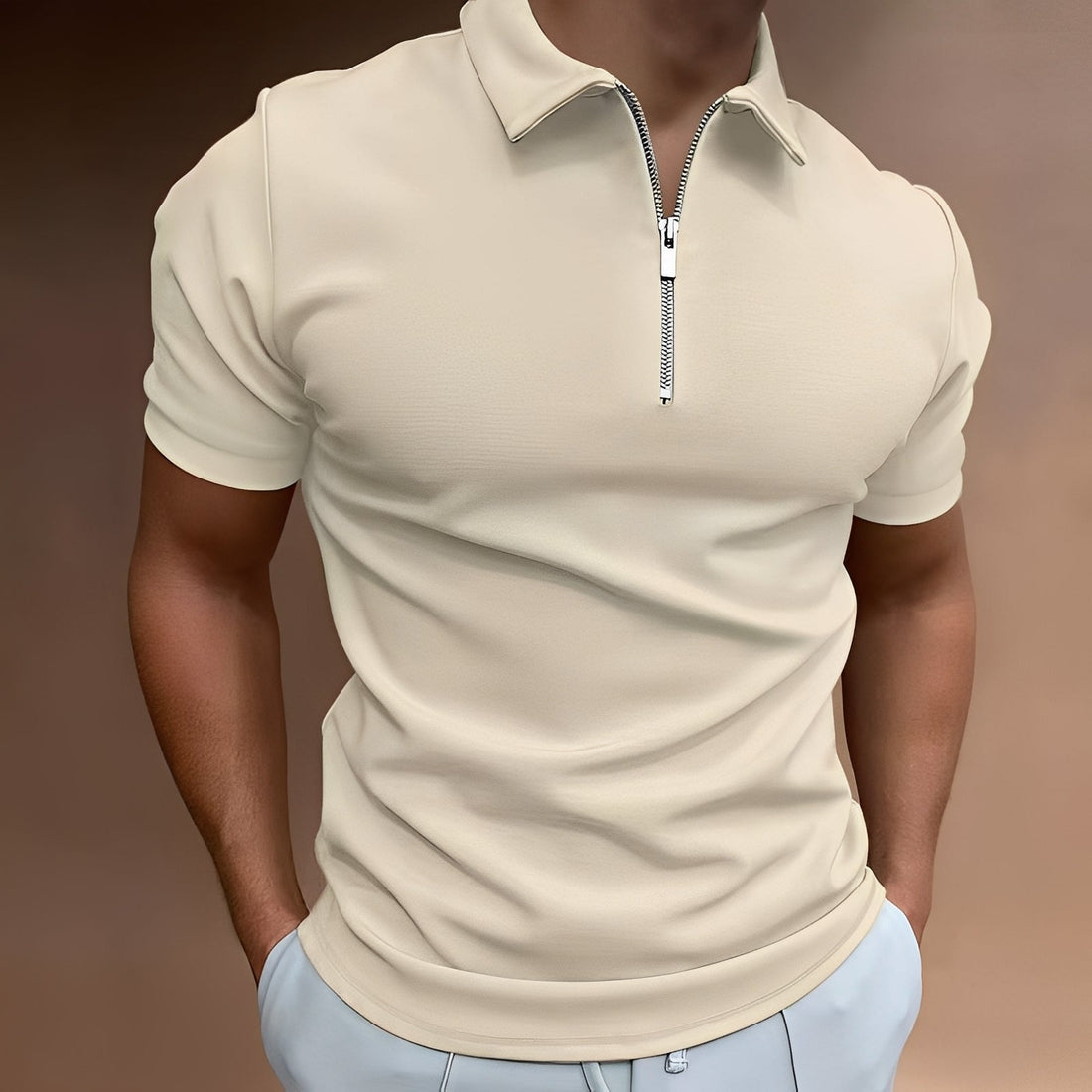 Carlos - Polo chic avec zip pour hommes