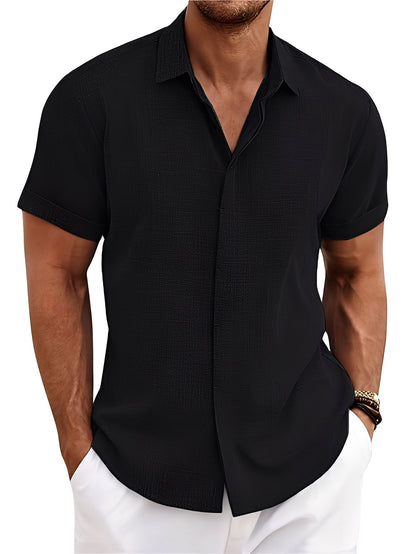 Caelum - Chemise homme simple à manches courtes et décontractée