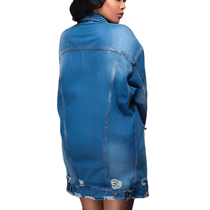 Yasmin - Grande veste en jean décontractée pour femmes