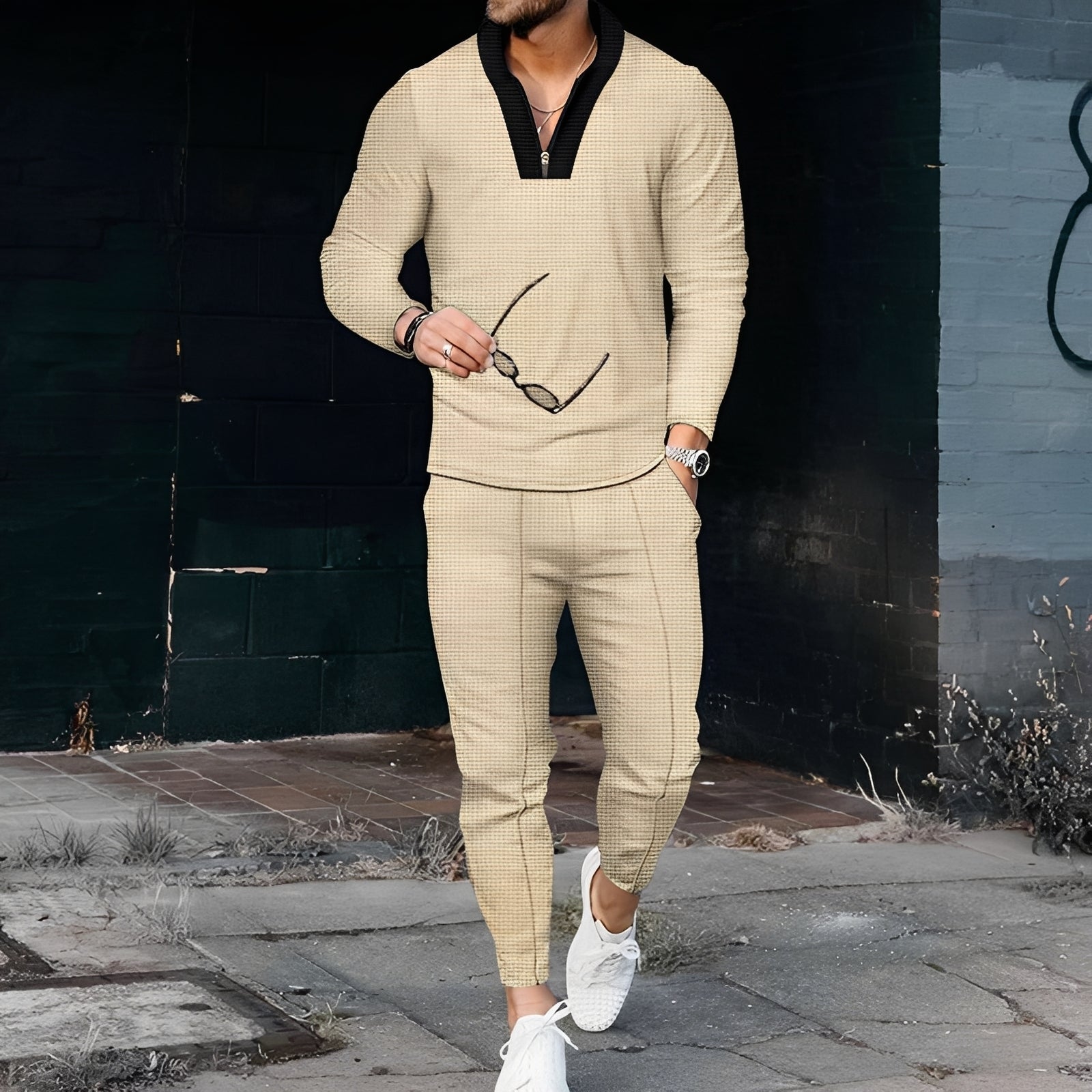 Andrew - Ensemble de sport raffiné avec motif texturé pour hommes