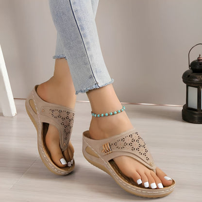 Jamie - Casual Roman-style sandals with wedge heel for women