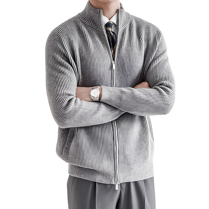 Mark - Veste en maille chaude et traditionnelle avec motif côtelé pour hommes