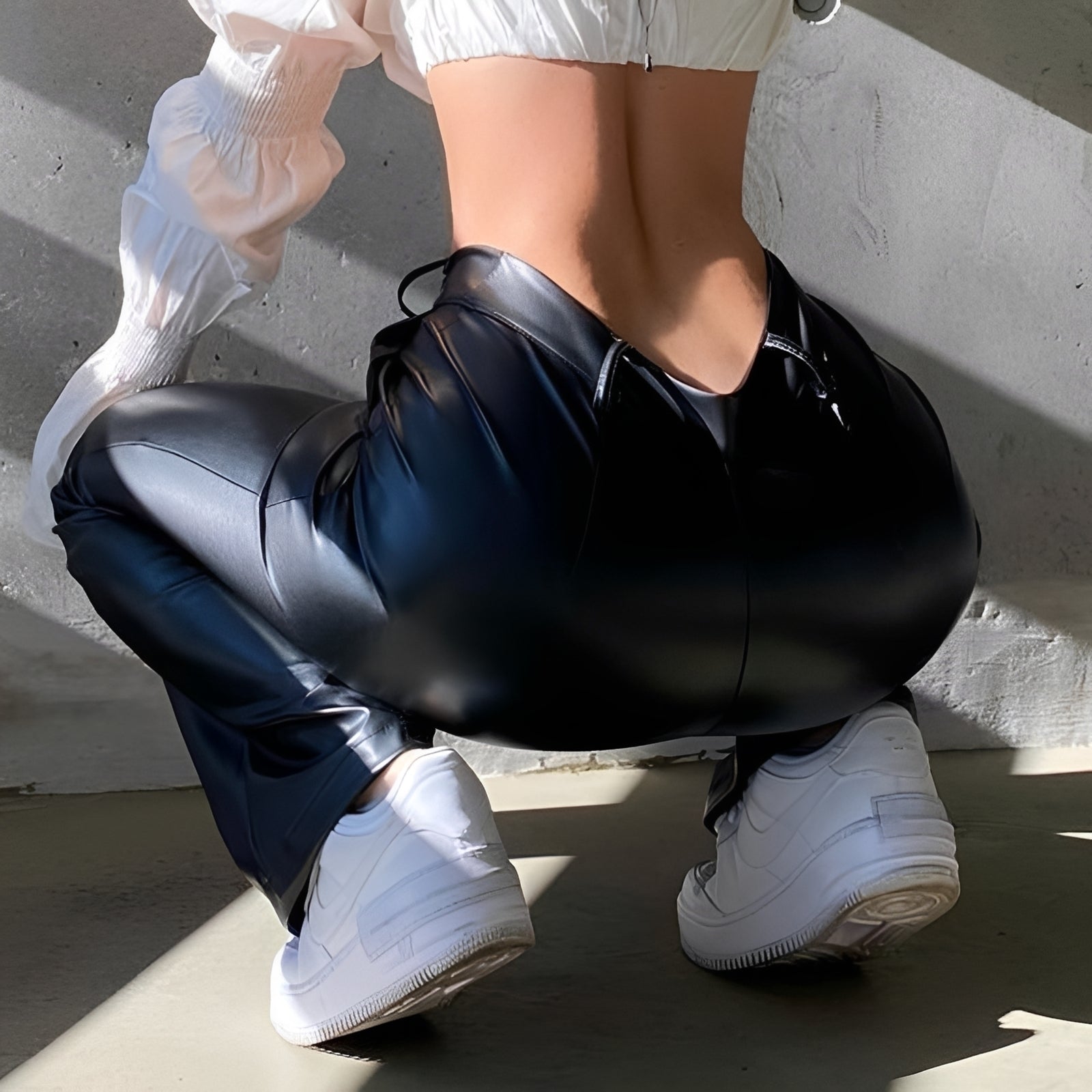 Katerina - Pantalon Évasé Décontracté Taille Haute