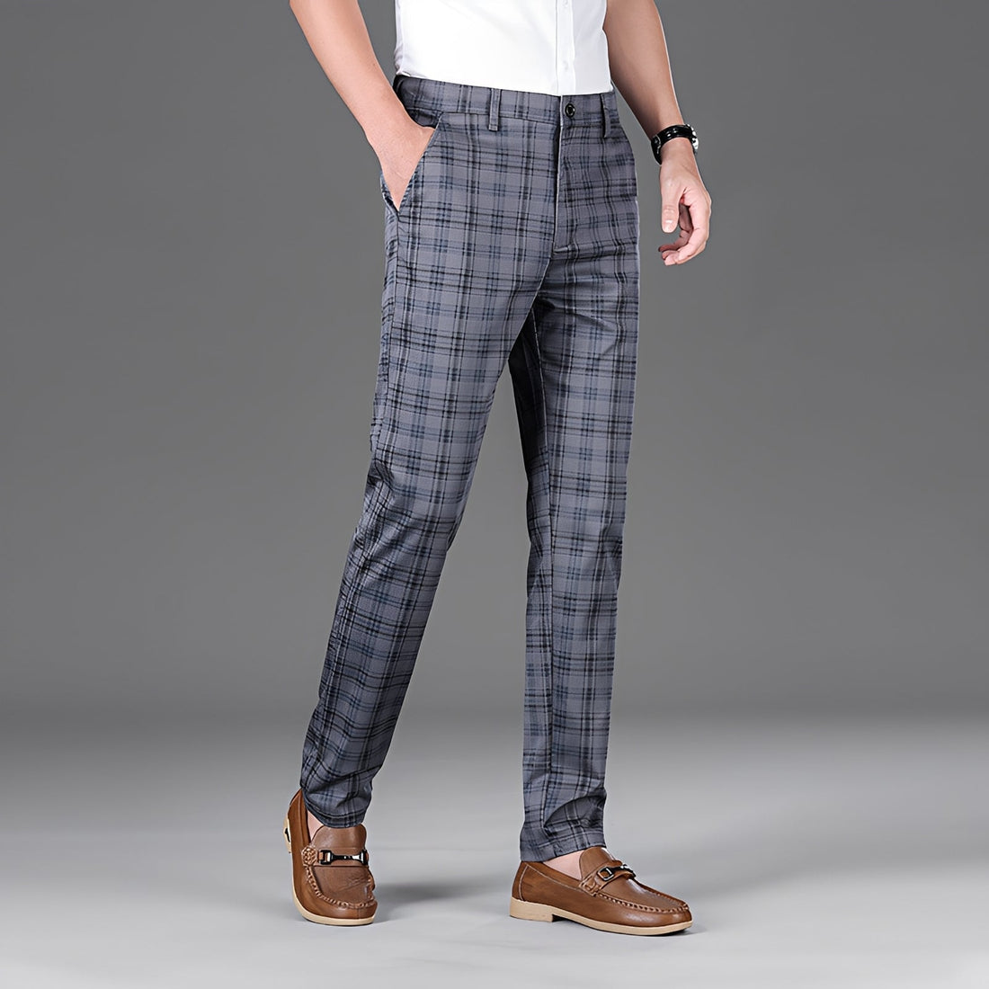 Myers - Pantalon relax à motif carreaux