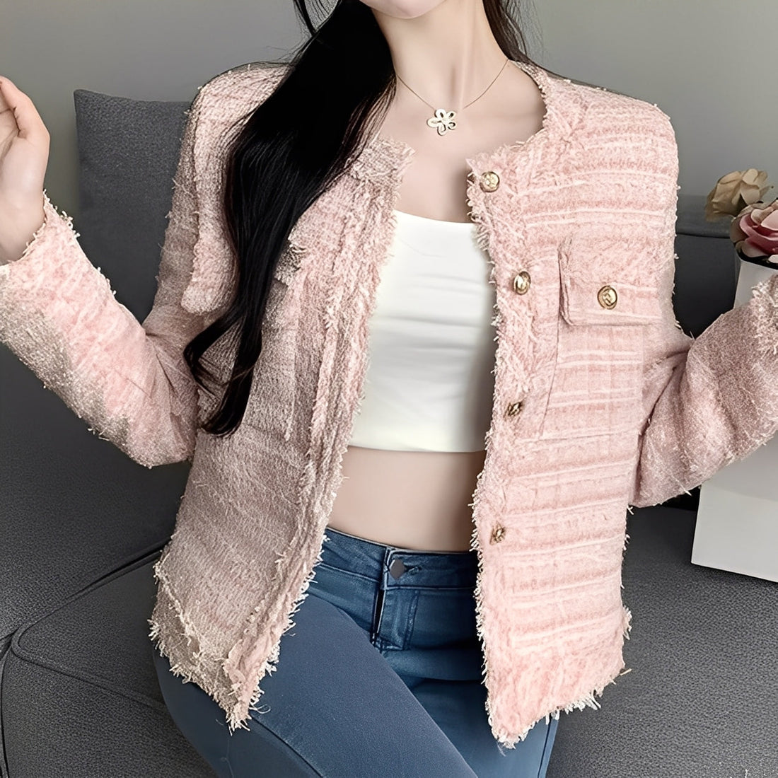 Rexanne - Blazer chic et court avec poches pour femmes