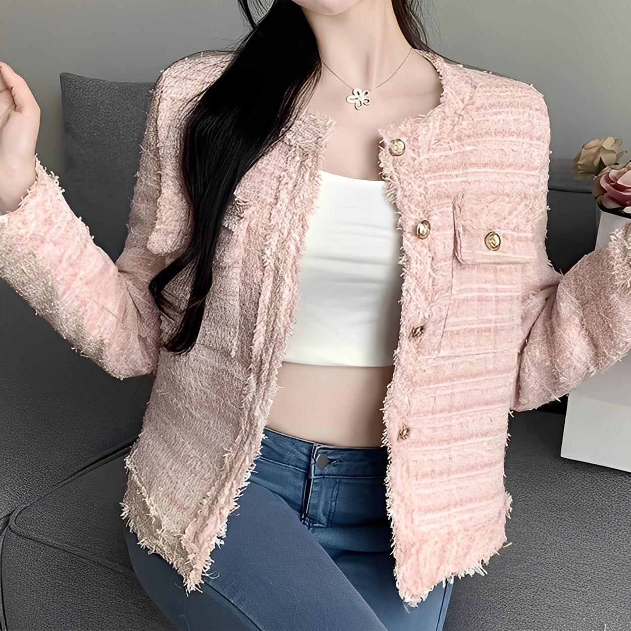 Rexanne - Blazer chic et court avec poches pour femmes