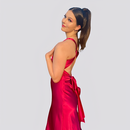 Caroline - Elegant Long Dress with V-Neckline for Women