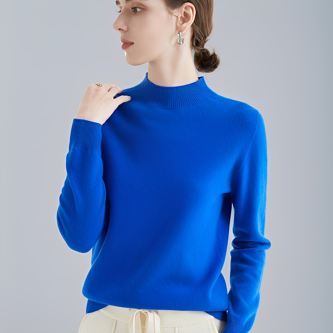 Chrystellene - Pull col roulé en cachemire douillet pour femmes