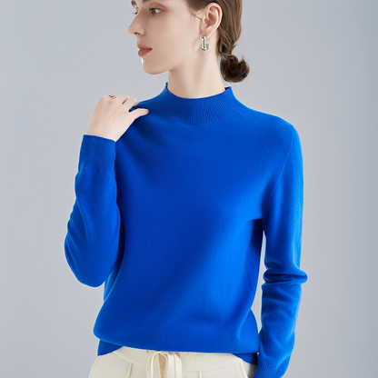 Chrystellene - Pull col roulé en cachemire douillet pour femmes