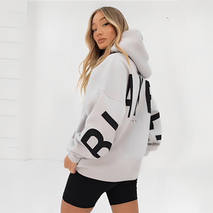 Angeline - Sweat à capuche épais imprimé tendance pour femme
