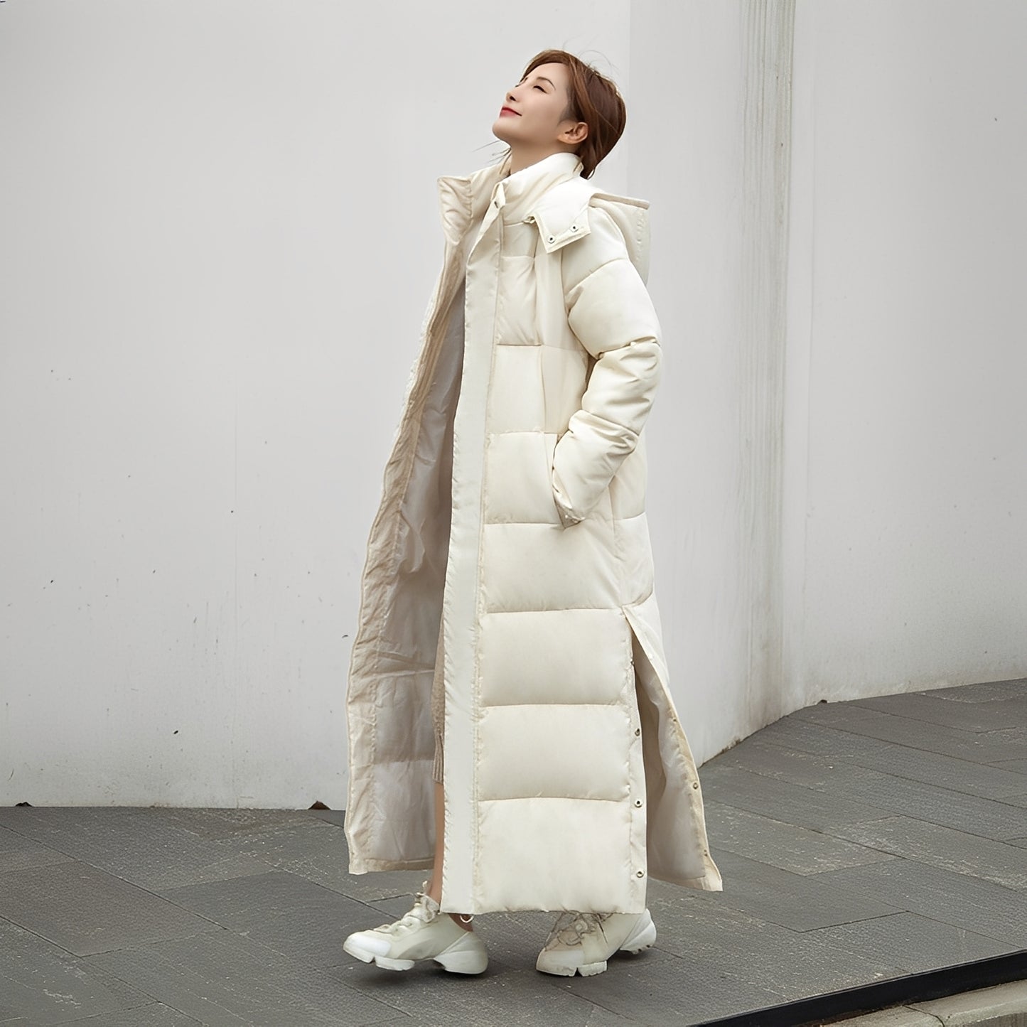 Maylis - Long manteau d'hiver matelassé chaud pour femme