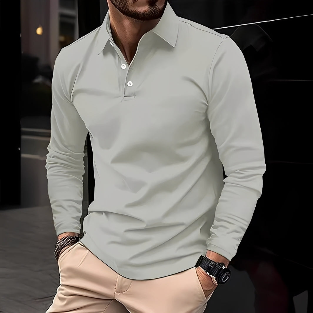 Conner – Polo homme à manches longues – Confortable et décontracté