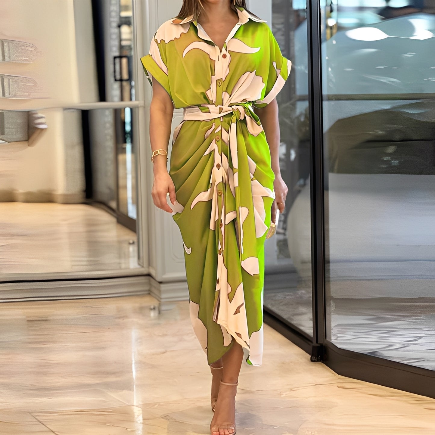 Charlène - Robe boutonnée élégante pour femmes