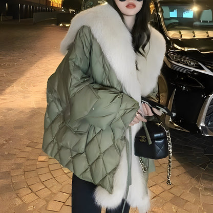 Marjorie - Manteau chaud avec col en fourrure pour femmes