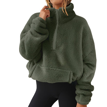 Tiffany - Warm velvet sweatshirt with zipper for women