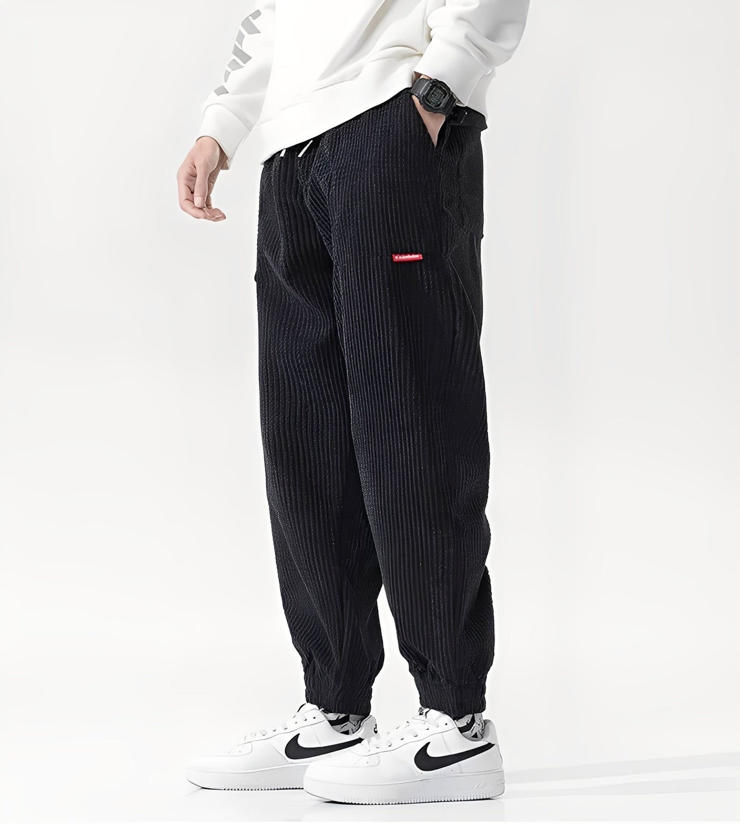 Nicholas - Pantalon de jogging élégant en velours pour hommes