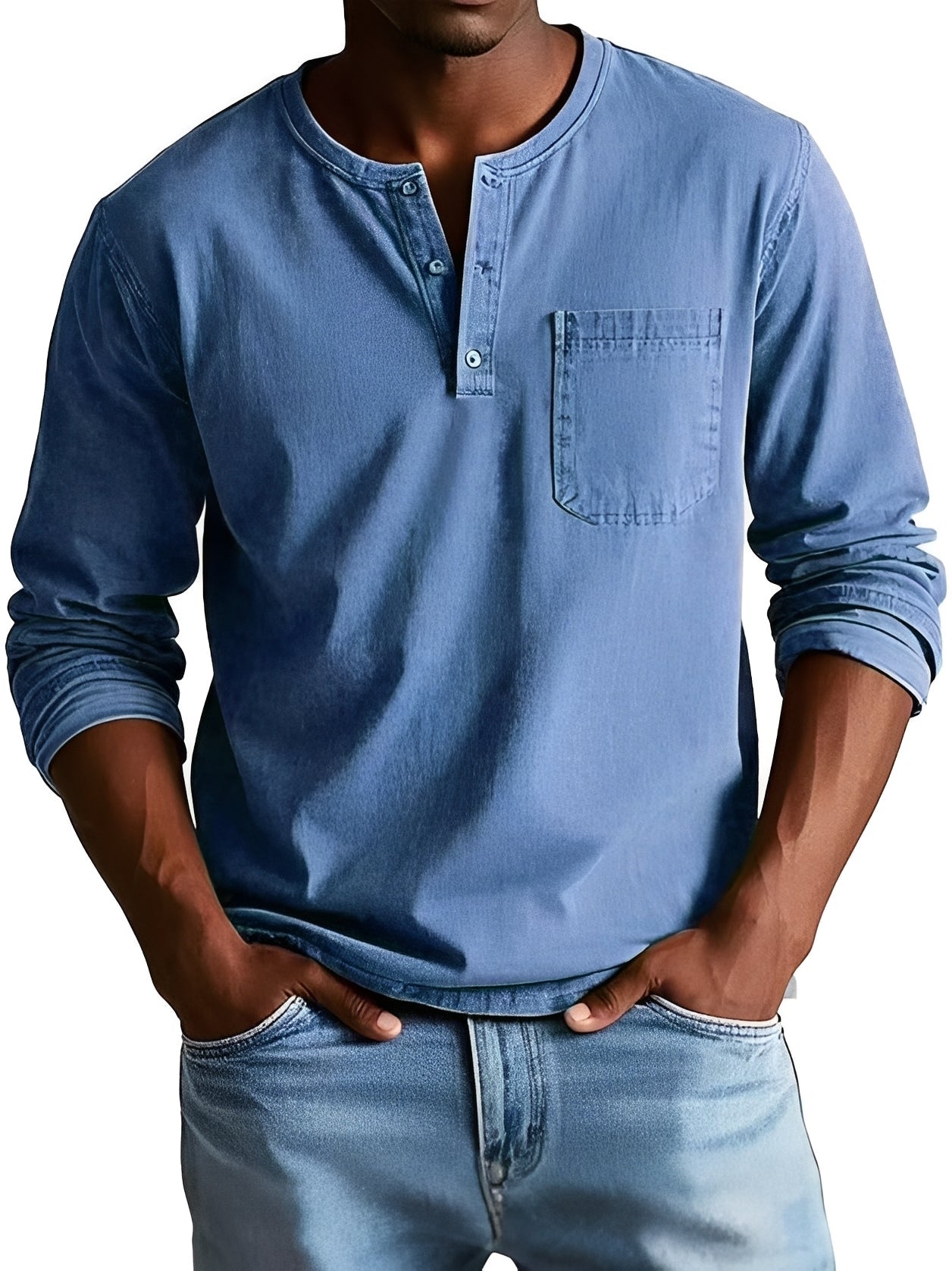 Steve - Chemise homme décontractée à manches longues