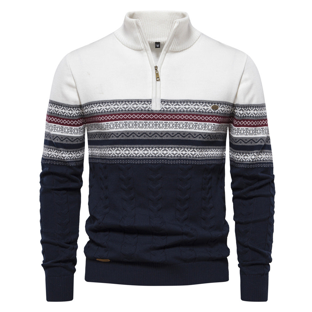 Albert - Pull chic avec demi-zip pour hommes