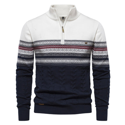 Albert - Pull chic avec demi-zip pour hommes
