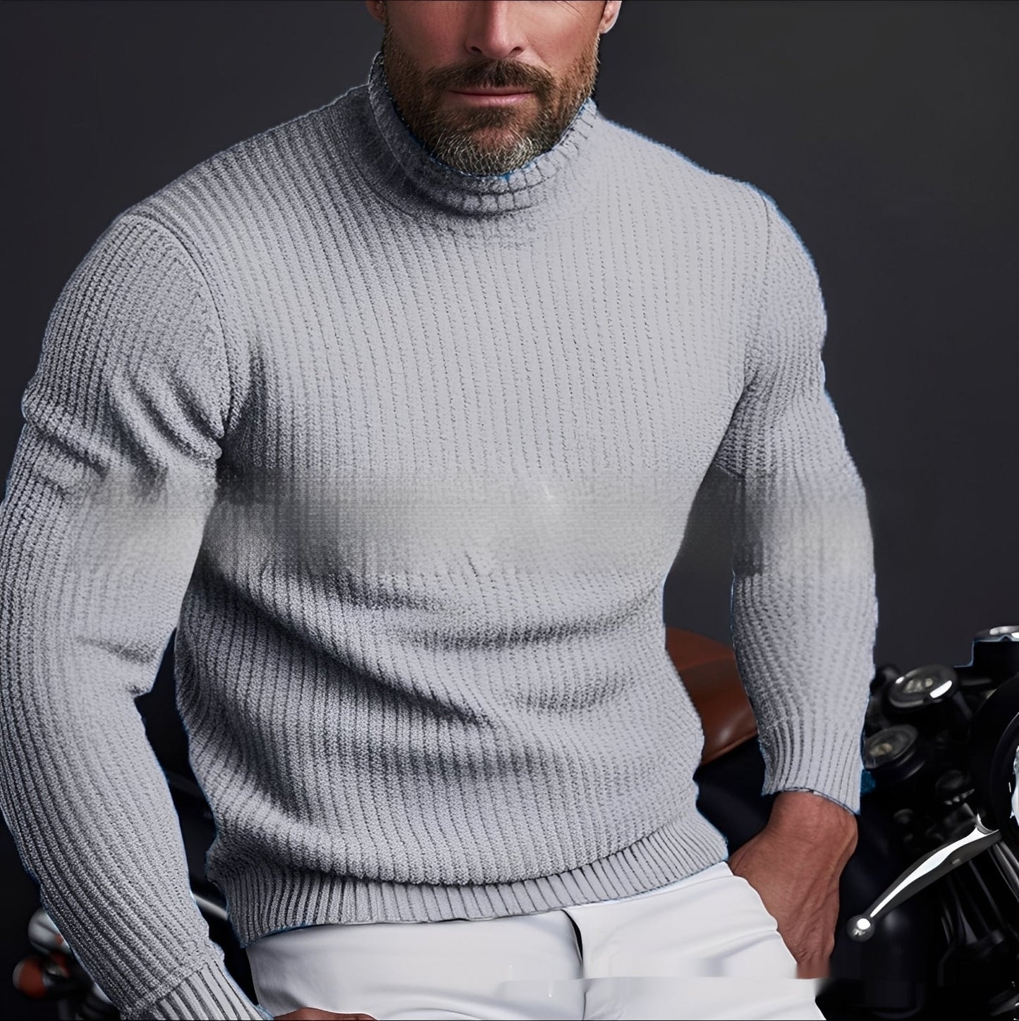 Randolf - Pull homme simple et chic à col roulé
