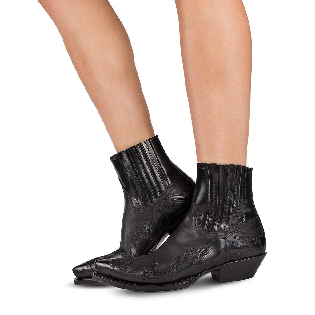 Geraldine - Bottes de cowboy rétro en cuir pour femmes
