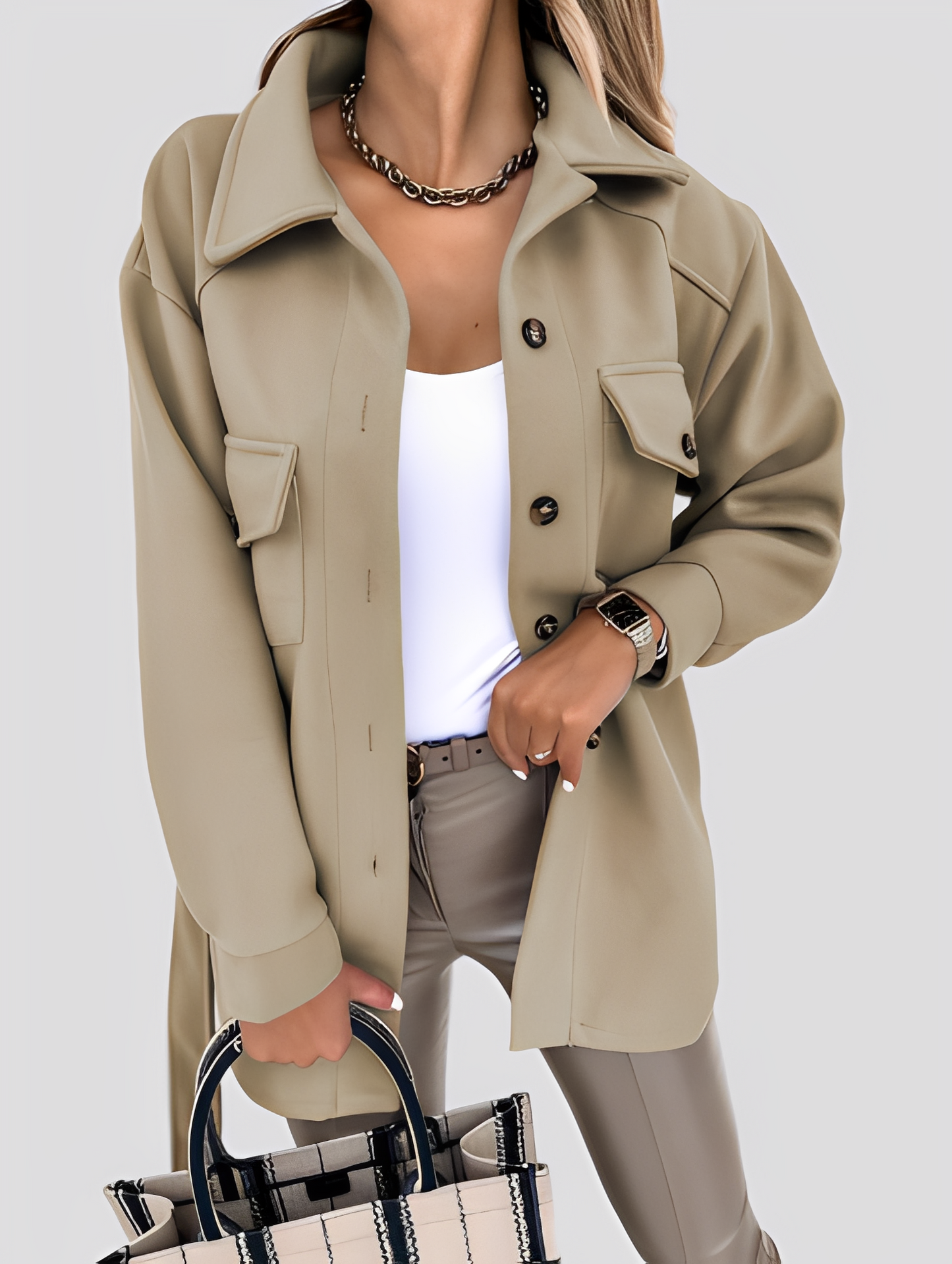 Tiffanie - Blazer en laine léger et moderne avec col à revers pour femmes