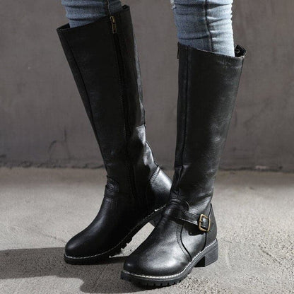 Marisa – Bottes en cuir à talons carrés