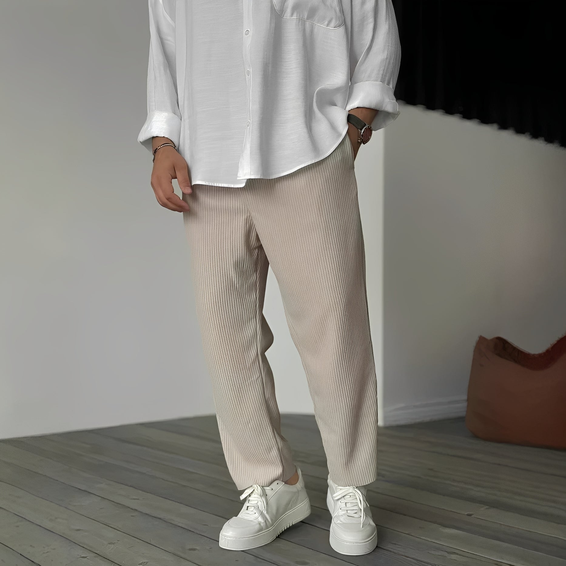 Tristan - Pantalon décontracté droit et ample pour hommes