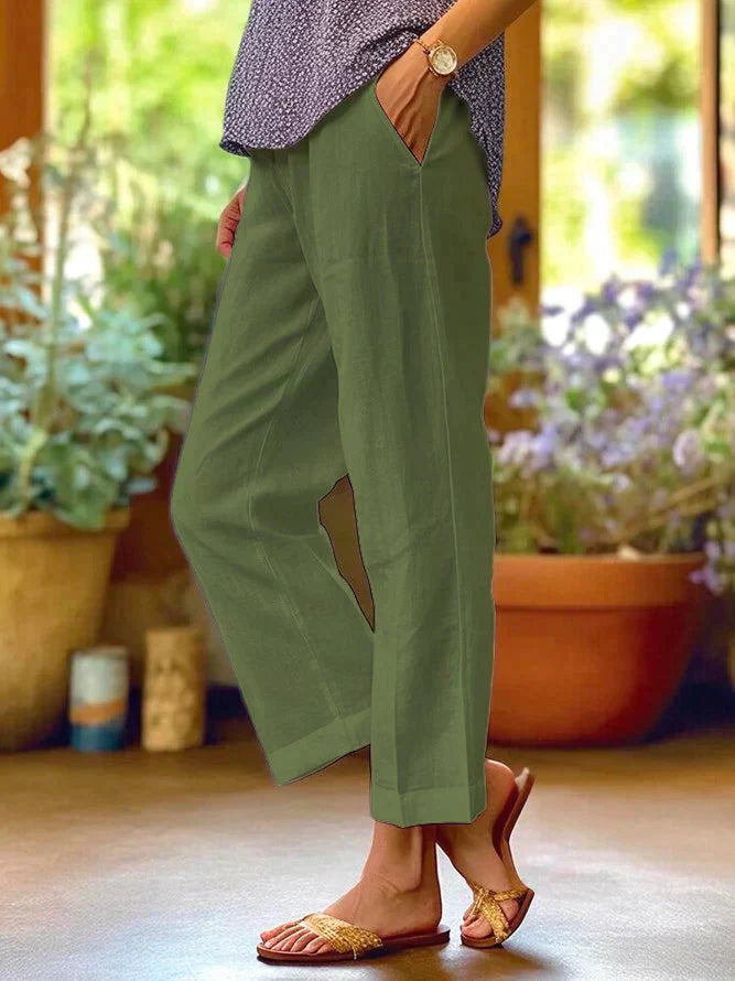 Oona - Summer linen trousers for women