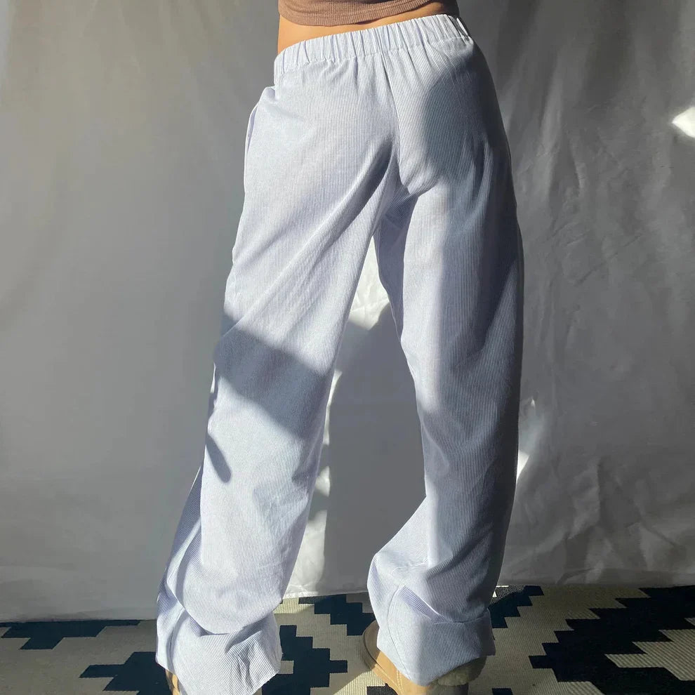 Elis – Pantalons Femme Jambe Large Taille Haute