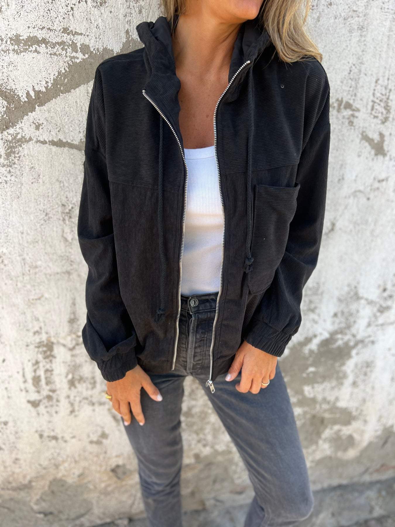 Ariellee – Veste Casual avec Capuche et Fermeture Éclair