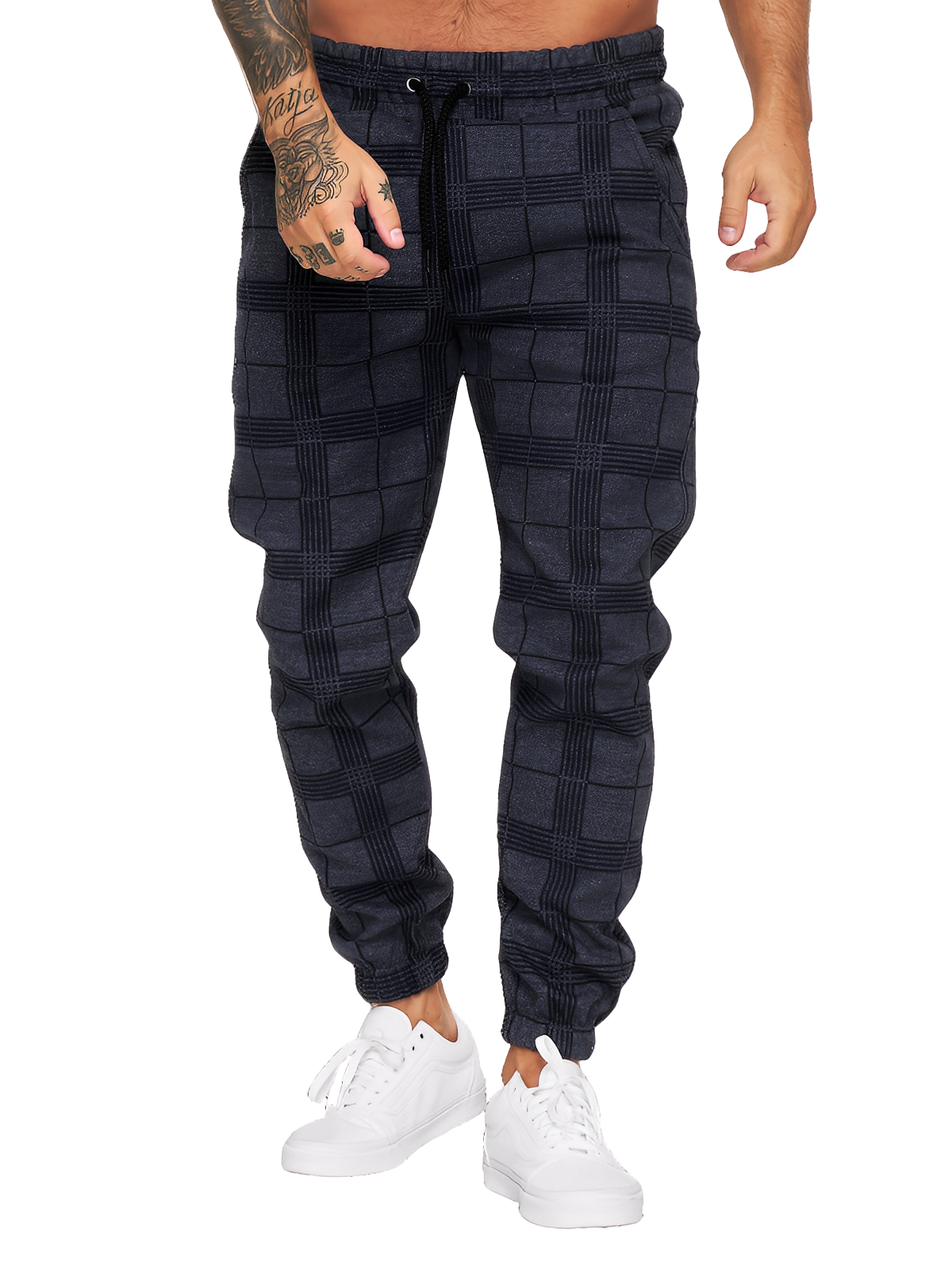 Blazer - Pantalon à carreaux décontracté pour hommes